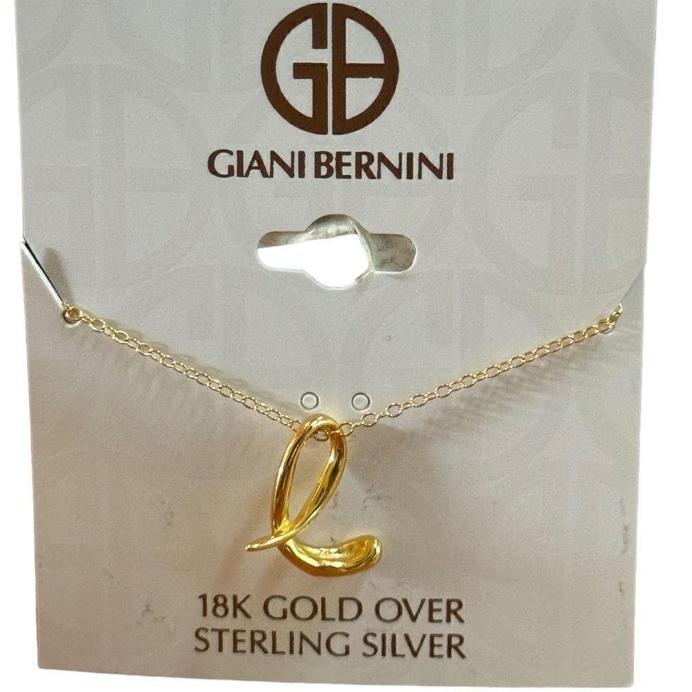 NWT Giani Bernini 18k gold over Sterling Silver 18 inch « e » necklace